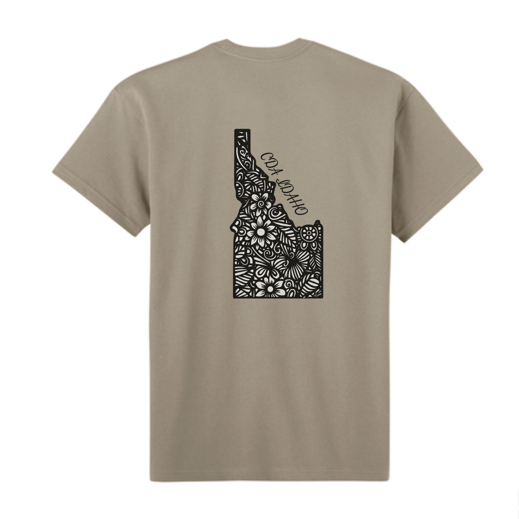 CDA Idaho Floral Tan T-Shirt
