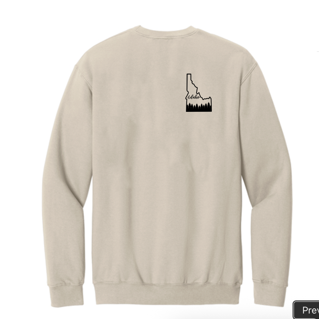 Idaho Logo Tan Crewneck Sweater